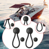 2Pcs Shock Cord and Fastener Shock Cord Clips with Knobs for Yacht RV Marine black