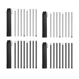 8Pcs Tent Poles for Tarp Iron for Backpacking Awning Canopy Rain Shelter Black 64.5 cmx2.5 cm