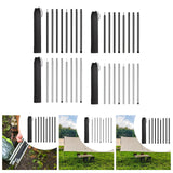 8Pcs Tent Poles for Tarp Iron for Backpacking Awning Canopy Rain Shelter Black 64.5 cmx2.5 cm