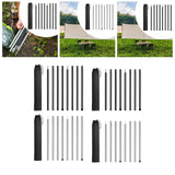 8Pcs Tent Poles for Tarp Iron for Backpacking Awning Canopy Rain Shelter Black 64.5 cmx2.5 cm