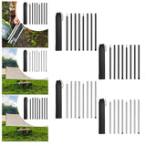 8Pcs Tent Poles for Tarp Iron for Backpacking Awning Canopy Rain Shelter Black 64.5 cmx2.5 cm