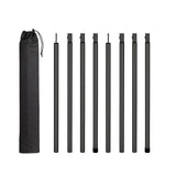 8Pcs Tent Poles for Tarp Iron for Backpacking Awning Canopy Rain Shelter Black 64.5 cmx2.5 cm