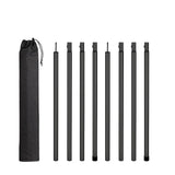 8Pcs Tent Poles for Tarp Iron for Backpacking Awning Canopy Rain Shelter Black 64.5 cmx2.5 cm