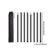 8Pcs Tent Poles for Tarp Iron for Backpacking Awning Canopy Rain Shelter Black 64.5 cmx2.5 cm