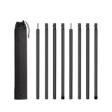 8Pcs Tent Poles for Tarp Iron for Backpacking Awning Canopy Rain Shelter Black 57.5cmx2.5 cm