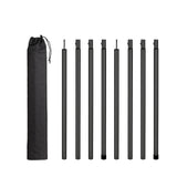 8Pcs Tent Poles for Tarp Iron for Backpacking Awning Canopy Rain Shelter Black 57.5cmx2.5 cm