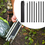 8Pcs Tent Poles for Tarp Iron for Backpacking Awning Canopy Rain Shelter Black 57.5cmx2.5 cm