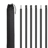 8Pcs Tent Poles for Tarp Iron for Backpacking Awning Canopy Rain Shelter Black 57.5cmx2.5 cm