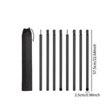 8Pcs Tent Poles for Tarp Iron for Backpacking Awning Canopy Rain Shelter Black 57.5cmx2.5 cm
