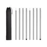 8Pcs Tent Poles for Tarp Iron for Backpacking Awning Canopy Rain Shelter Silver 64.5 cmx2.5cm