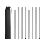 8Pcs Tent Poles for Tarp Iron for Backpacking Awning Canopy Rain Shelter Silver 64.5 cmx2.5cm