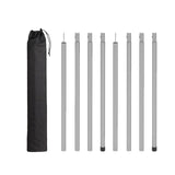 8Pcs Tent Poles for Tarp Iron for Backpacking Awning Canopy Rain Shelter Silver 64.5 cmx2.5cm