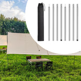 8Pcs Tent Poles for Tarp Iron for Backpacking Awning Canopy Rain Shelter Silver 64.5 cmx2.5cm