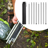 8Pcs Tent Poles for Tarp Iron for Backpacking Awning Canopy Rain Shelter Silver 64.5 cmx2.5cm