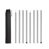 8Pcs Tent Poles for Tarp Iron for Backpacking Awning Canopy Rain Shelter Silver 57.5 cmx2.5cm