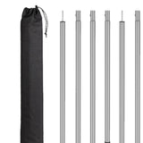 8Pcs Tent Poles for Tarp Iron for Backpacking Awning Canopy Rain Shelter Silver 57.5 cmx2.5cm