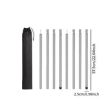 8Pcs Tent Poles for Tarp Iron for Backpacking Awning Canopy Rain Shelter Silver 57.5 cmx2.5cm