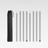 8Pcs Tent Poles for Tarp Iron for Backpacking Awning Canopy Rain Shelter Silver 57.5 cmx2.5cm