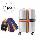 Combination Lock Luggage Strap Buckle Packing Strap Adjustable for Suitcases