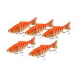 Maxbell 5x Swimbaits Realistic Multi Jointed Fishing Lures for Walleye Bluegill Bass