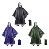 Maxbell Rain Poncho with Hood Portable Reusable Rainwear for Men Women Adults