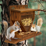 Maxbell Squirrel Feeder Box Funny Large Stable Feeding Station for Picnic Patio Yard