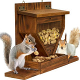 Maxbell Squirrel Feeder Box Funny Large Stable Feeding Station for Picnic Patio Yard