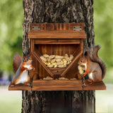 Maxbell Squirrel Feeder Box Funny Large Stable Feeding Station for Picnic Patio Yard