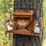 Maxbell Squirrel Feeder Box Funny Large Stable Feeding Station for Picnic Patio Yard
