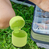 Maxbell Fly Fishing Box Mini Trash Can Zippered Dust Box Bin for Park Picnic Outdoor green