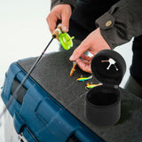 Maxbell Fly Fishing Box Mini Trash Can Zippered Dust Box Bin for Park Picnic Outdoor black