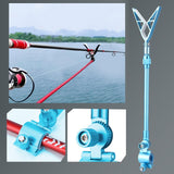 Maxbell Fishing Rod Holder Retractable Portable Multifunction Fishing Pole Bracket Rack Sky Blue