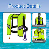 Maxbell Snorkel Vest Automatic Inflatable Safe Vest for Snorkeling Boating Outdoor Green