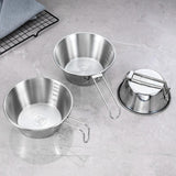 Maxbell 3Pcs Camping Bowls with Mesh Bag Compact Cups for Kitchen BBQ Outdoor Folding Handle