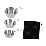 Maxbell 3Pcs Camping Bowls with Mesh Bag Compact Cups for Kitchen BBQ Outdoor Folding Handle
