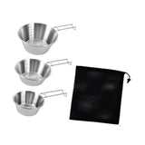 Maxbell 3Pcs Camping Bowls with Mesh Bag Compact Cups for Kitchen BBQ Outdoor Folding Handle