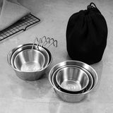 Maxbell 3Pcs Camping Bowls with Mesh Bag Compact Cups for Kitchen BBQ Outdoor Folding Handle