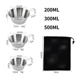Maxbell 3Pcs Camping Bowls with Mesh Bag Compact Cups for Kitchen BBQ Outdoor Non Folding Handle