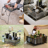 Maxbell Camping Storage Basket Iron for Organizing Kitchen Cabinets Closets Bathroom