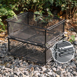 Maxbell Camping Storage Basket Iron for Organizing Kitchen Cabinets Closets Bathroom