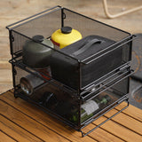 Maxbell Camping Storage Basket Iron for Organizing Kitchen Cabinets Closets Bathroom
