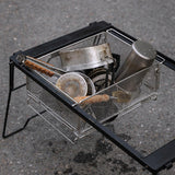 Maxbell Camping Storage Basket Iron for Organizing Kitchen Cabinets Closets Bathroom