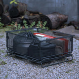 Maxbell Camping Storage Basket Iron for Organizing Kitchen Cabinets Closets Bathroom