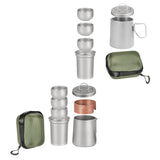 Maxbell Titanium Tea Set Portable Tea Maker for Fishing Traveling Outdoor Activities with Handle Cover