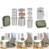 Maxbell Titanium Tea Set Portable Tea Maker for Fishing Traveling Outdoor Activities with Handle Cover