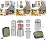 Maxbell Titanium Tea Set Portable Tea Maker for Fishing Traveling Outdoor Activities with Handle Cover