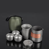 Maxbell Titanium Tea Set Portable Tea Maker for Fishing Traveling Outdoor Activities with Handle Cover