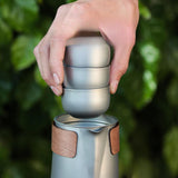 Maxbell Titanium Tea Set Portable Tea Maker for Fishing Traveling Outdoor Activities with Handle Cover