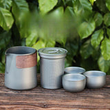 Maxbell Titanium Tea Set Portable Tea Maker for Fishing Traveling Outdoor Activities with Handle Cover