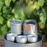 Maxbell Titanium Tea Set Portable Tea Maker for Fishing Traveling Outdoor Activities with Handle Cover